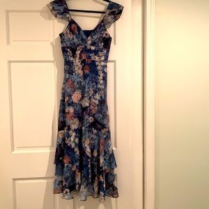 Anthropologie high low midi floral dress